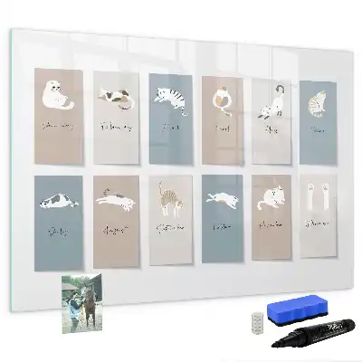 Schreib-Magnettafel mit Katzenmotiv