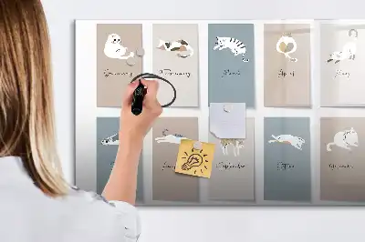 Schreib-Magnettafel mit Katzenmotiv