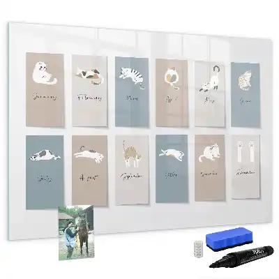 Schreib-Magnettafel mit Katzenmotiv