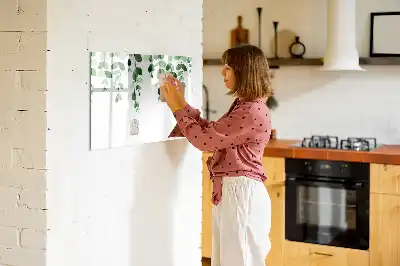 Beschreibbare Magnettafel mit Motiv Pflanzenblätter