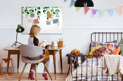 Beschreibbare Magnettafel mit Motiv Pflanzenblätter