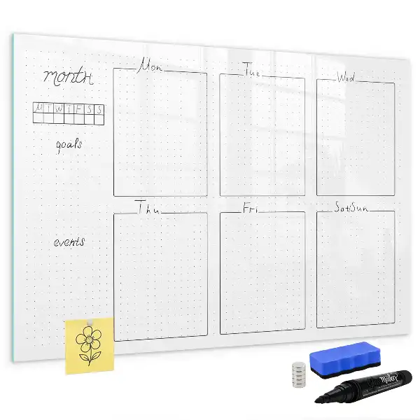 Magnettafel beschreibbar für die Wochenplanung