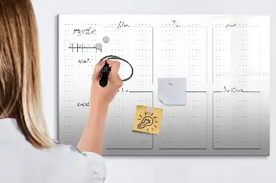 Magnettafel beschreibbar für die Wochenplanung