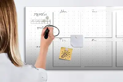 Magnettafel beschreibbar für die Wochenplanung