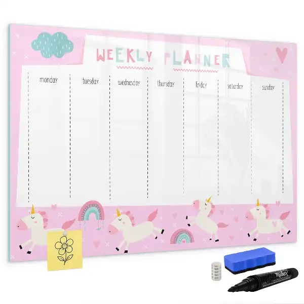 Wochenplaner für Kinder als magnetische Schreibtafel