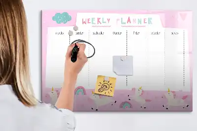 Wochenplaner für Kinder als magnetische Schreibtafel