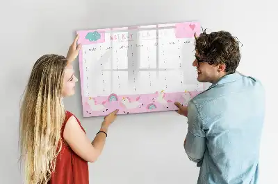 Wochenplaner für Kinder als magnetische Schreibtafel