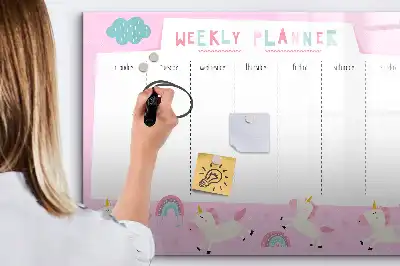Wochenplaner für Kinder als magnetische Schreibtafel
