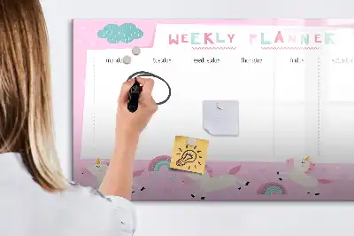 Wochenplaner für Kinder als magnetische Schreibtafel