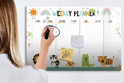 Tier-Wochenplaner beschreibbare Magnettafel
