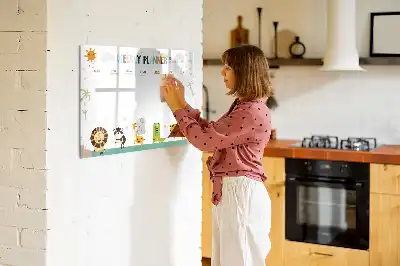 Tier-Wochenplaner beschreibbare Magnettafel