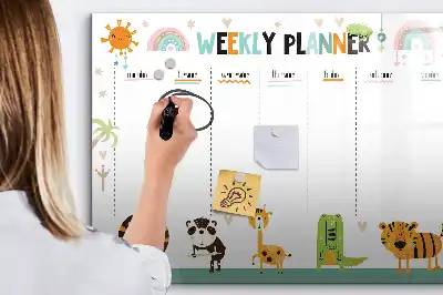 Tier-Wochenplaner beschreibbare Magnettafel