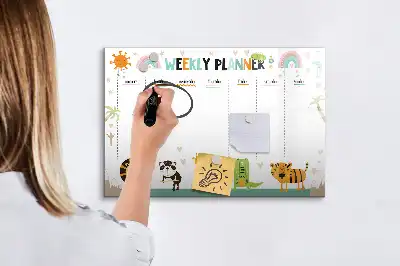 Tier-Wochenplaner beschreibbare Magnettafel