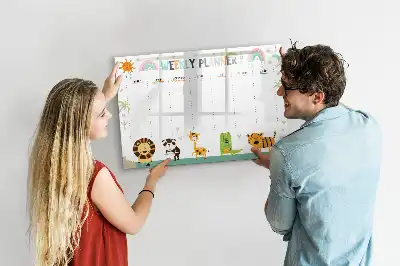 Tier-Wochenplaner beschreibbare Magnettafel