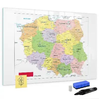 Schreib-Magnettafel mit Motiv Karte von Polen