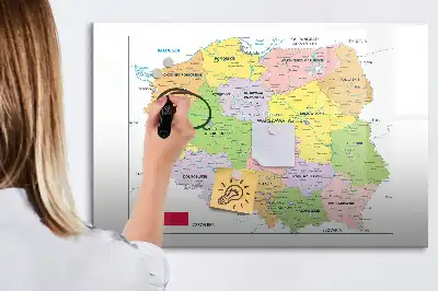 Schreib-Magnettafel mit Motiv Karte von Polen