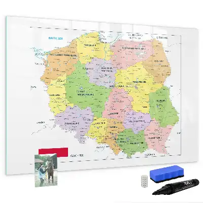 Schreib-Magnettafel mit Motiv Karte von Polen