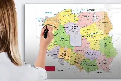 Schreib-Magnettafel mit Motiv Karte von Polen