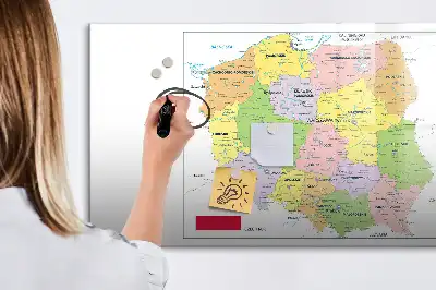 Schreib-Magnettafel mit Motiv Karte von Polen