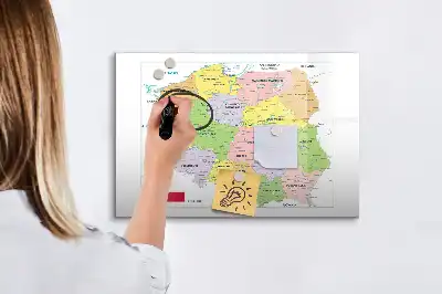 Schreib-Magnettafel mit Motiv Karte von Polen