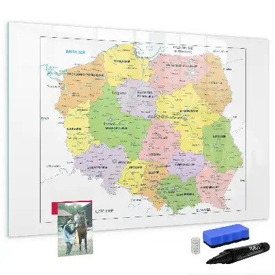 Schreib-Magnettafel mit Motiv Karte von Polen