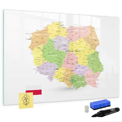Magnettafel beschreibbar mit Karte von Polen