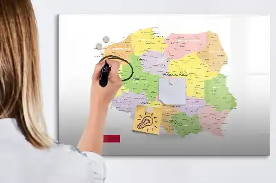 Magnettafel beschreibbar mit Karte von Polen