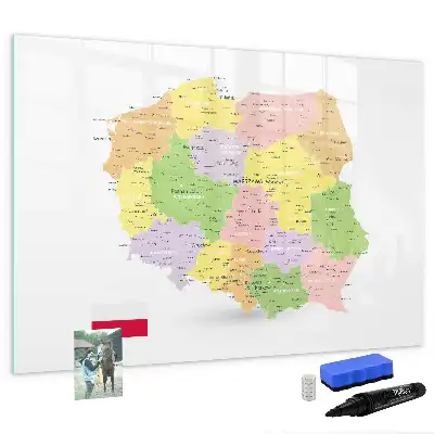 Magnettafel beschreibbar mit Karte von Polen
