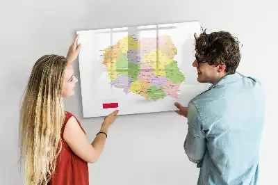 Magnettafel beschreibbar mit Karte von Polen