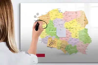 Magnettafel beschreibbar mit Karte von Polen