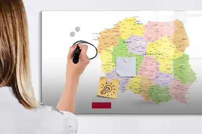 Magnettafel beschreibbar mit Karte von Polen