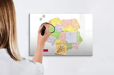 Magnettafel beschreibbar mit Karte von Polen