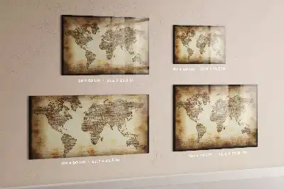 Schreib-Magnettafel mit Motiv Alte Weltkarte