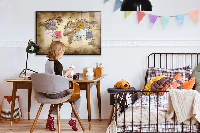 Schreib-Magnettafel mit Motiv Alte Weltkarte