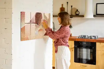 Schreib-Magnettafel mit abstraktem Wellenmuster