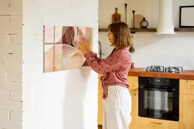 Schreib-Magnettafel mit abstraktem Wellenmuster