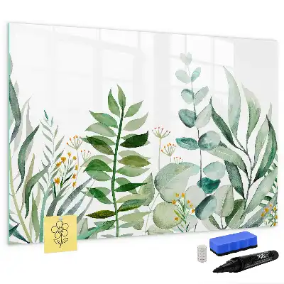 Beschreibbare Magnettafel mit Aquarell-Blätter Design