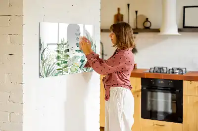Beschreibbare Magnettafel mit Aquarell-Blätter Design
