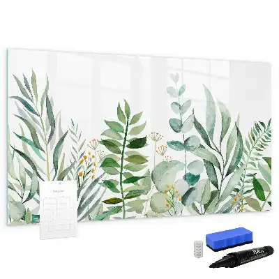 Beschreibbare Magnettafel mit Aquarell-Blätter Design