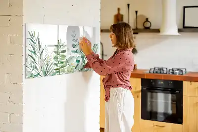 Beschreibbare Magnettafel mit Aquarell-Blätter Design
