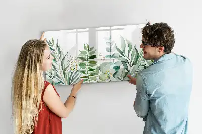 Beschreibbare Magnettafel mit Aquarell-Blätter Design