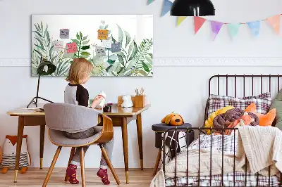 Beschreibbare Magnettafel mit Aquarell-Blätter Design