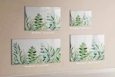 Beschreibbare Magnettafel mit Aquarell-Blätter Design