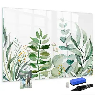 Beschreibbare Magnettafel mit Aquarell-Blätter Design