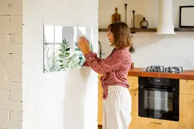 Beschreibbare Magnettafel mit Aquarell-Blätter Design