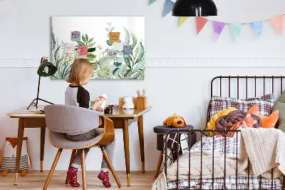 Beschreibbare Magnettafel mit Aquarell-Blätter Design