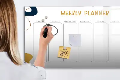 Wochenplaner beschreibbare Magnettafel