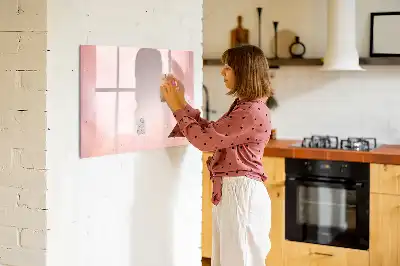 Schreib-Magnettafel in rosafarbenem Marmor-Design