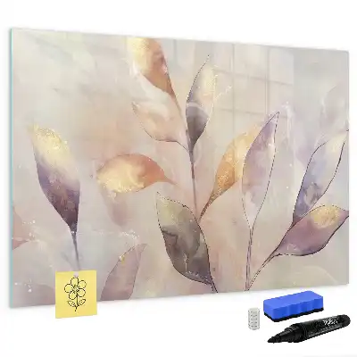 Beschreibbare Magnettafel mit Aquarell-Pflanzen-Motiv