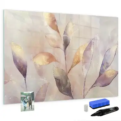 Beschreibbare Magnettafel mit Aquarell-Pflanzen-Motiv